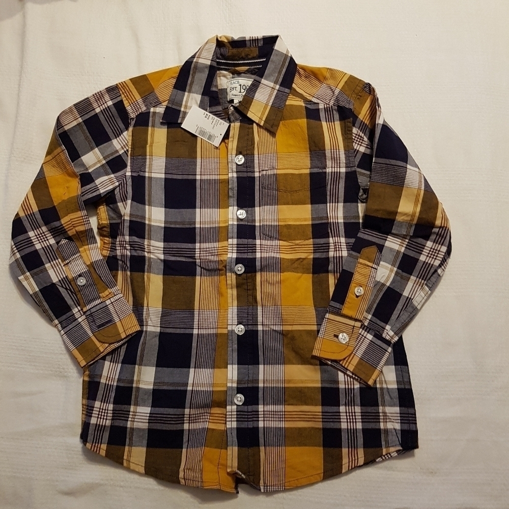 The Children's Place button boys size 4 down shirt NEW
